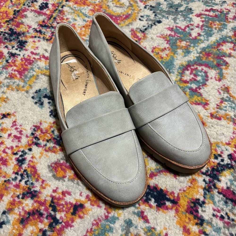 Life Stride Light Gray Women's Loafers